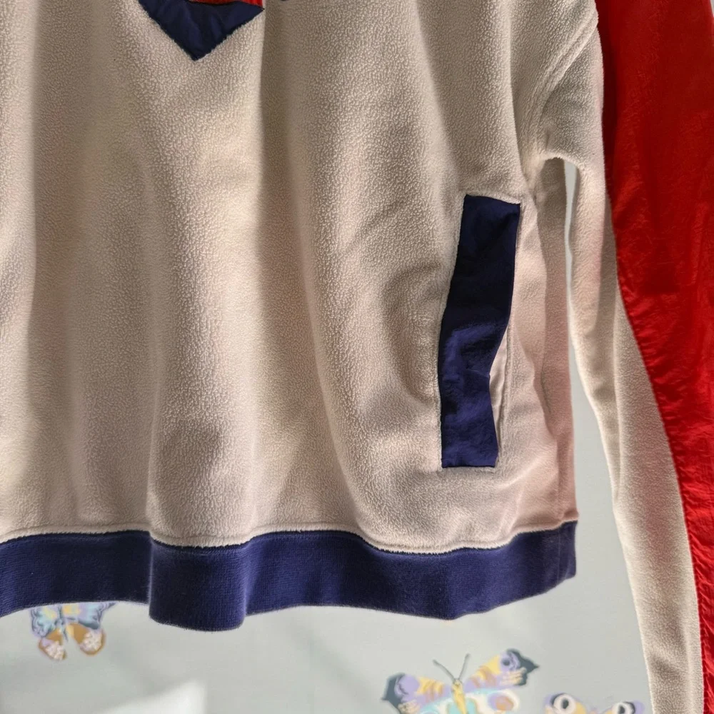 Nike Women's Red & White Half-Zip Fleece Pullover